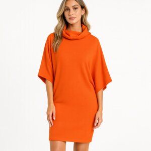 Carla Zampatti Wool Mini Sweater Dress Orange Size Small